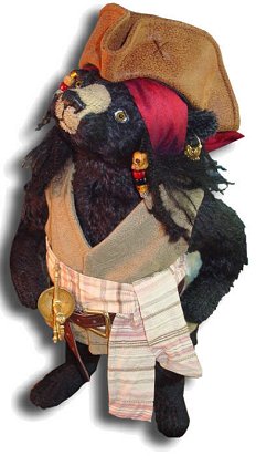Captain Jack  - Handmade Teddy Bears, Mohair Teddy Bears, Artist Teddy Bears by Award Winning Artist Denise Purrington